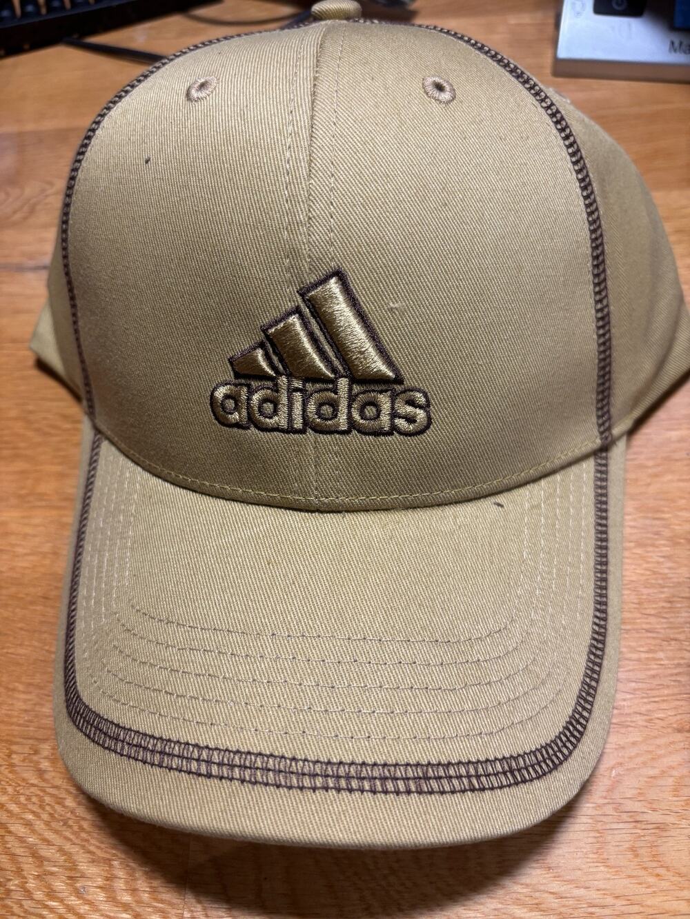 Vintage Y2K Adidas Abrams II Cap Tan Khaki Brown Stitching NOS 5123708